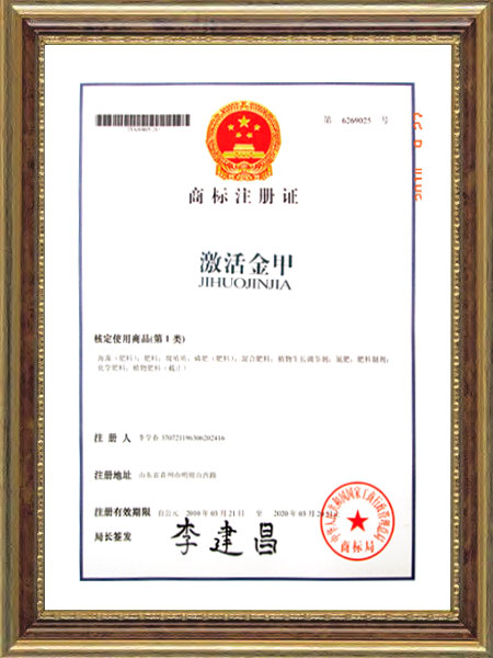 商標注冊證--激活金甲